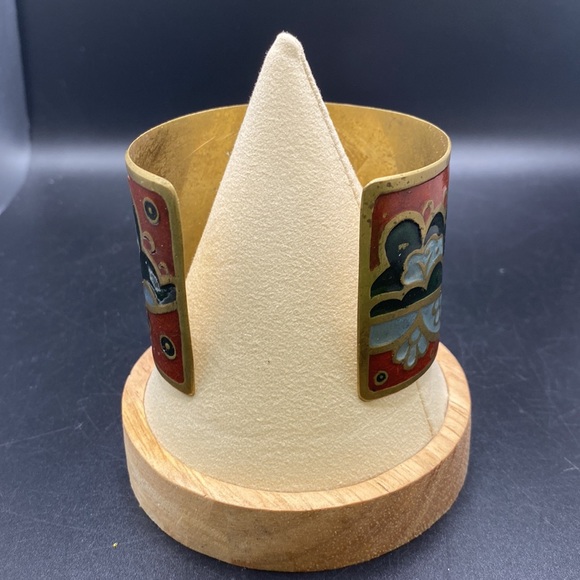 Enameled Brass Cuff Bracelet - Picture 3 of 9